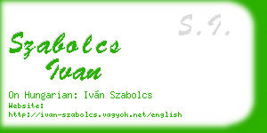 szabolcs ivan business card