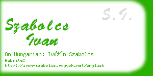 szabolcs ivan business card